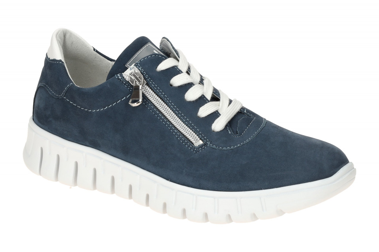 Waldl?ufer 916001 H-BIRDY Damen Halbschuhe blau/wei? Nubuck bequem & flexibel