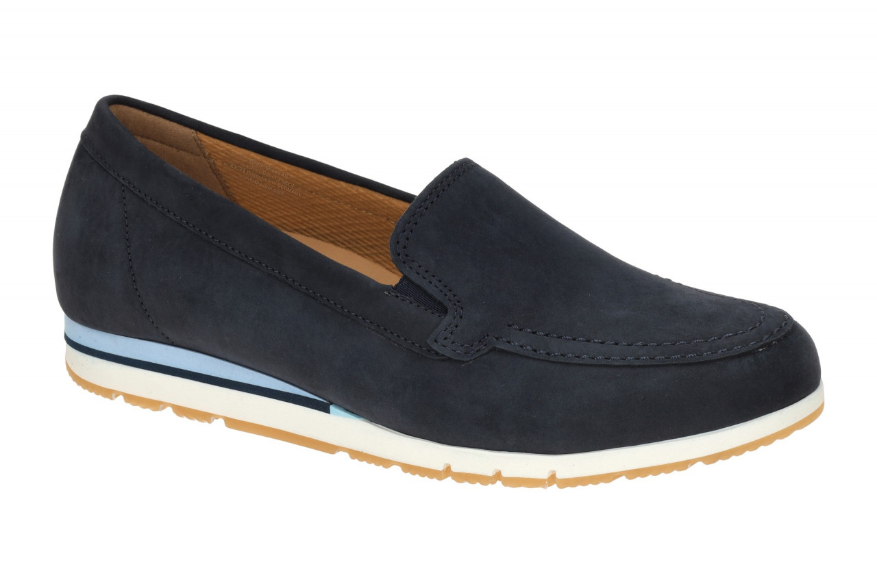 Gabor 82.414.30 Damen Slipper Blue Soft Nubuk Fu?bett Gummisohle