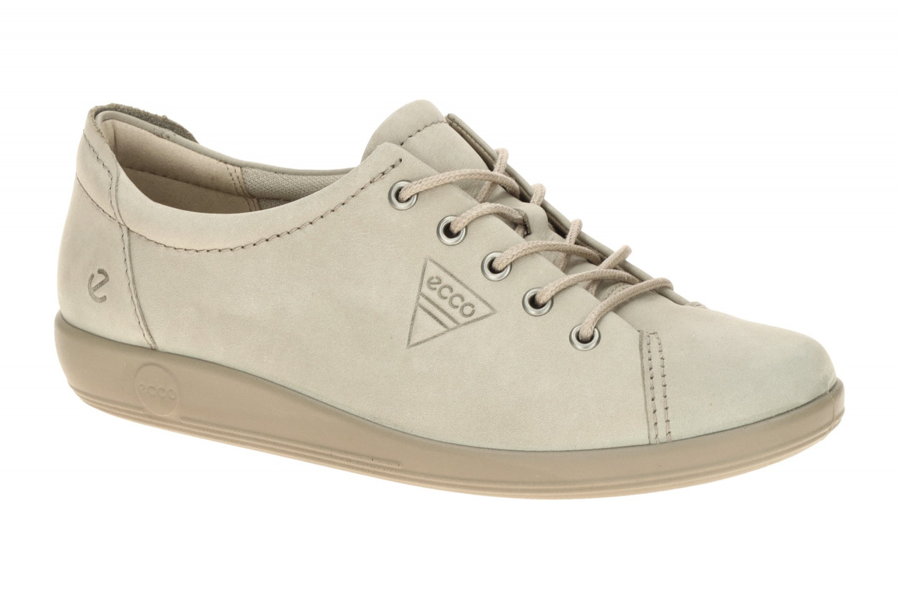 Ecco 206503 Soft 2.0 Lace Damenschuhe - grau pure cashmere Nubuck-leder