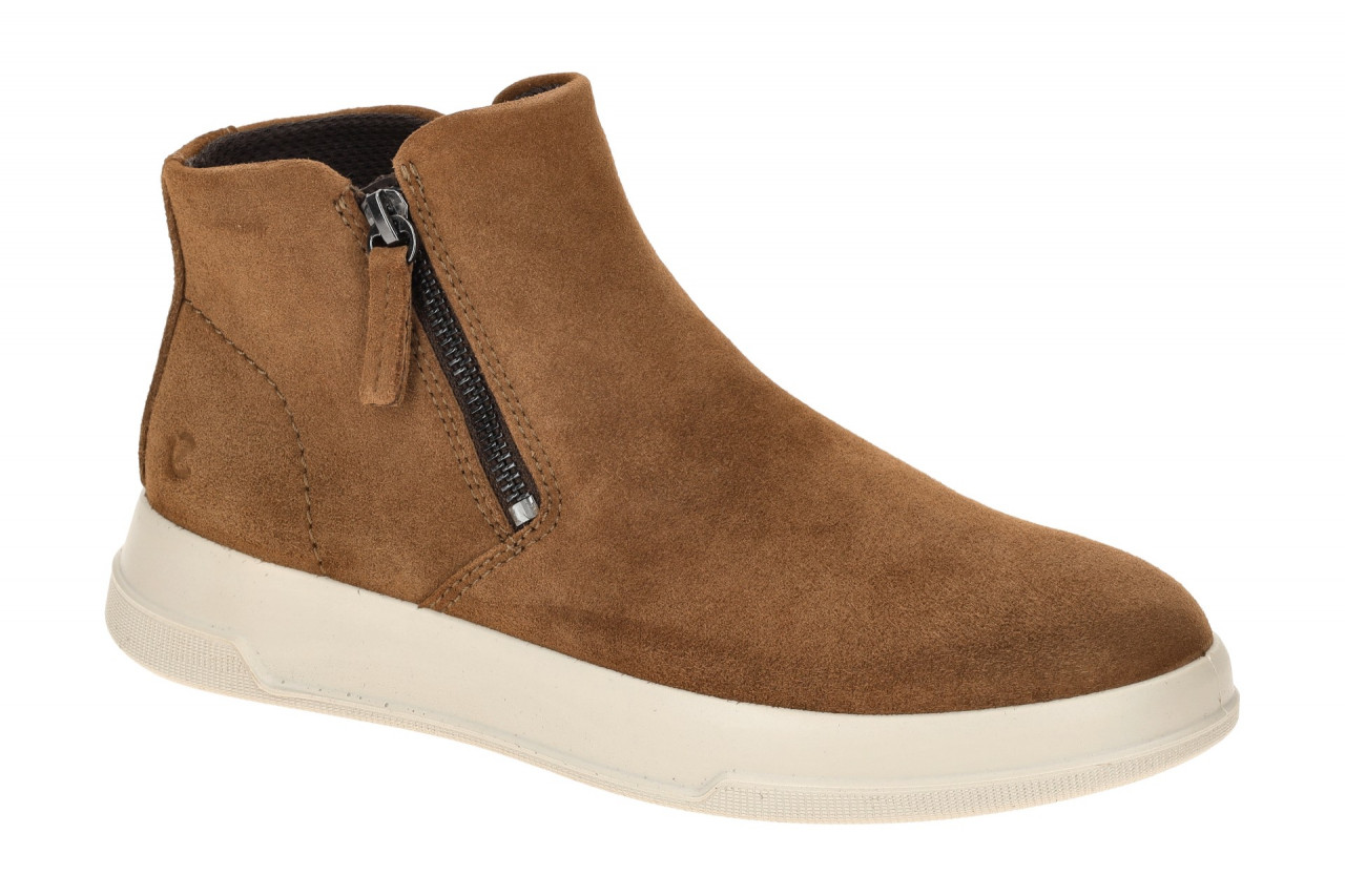 Ecco 22382305034 Damen Stiefeletten in Braun Camel - bequeme Schlupf Stiefelette