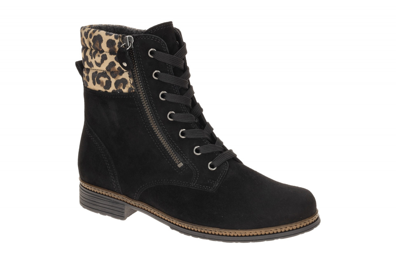 Gabor Damen Stiefeletten 74.672 Best Fitting Schwarz/Natur Blockabsatz
