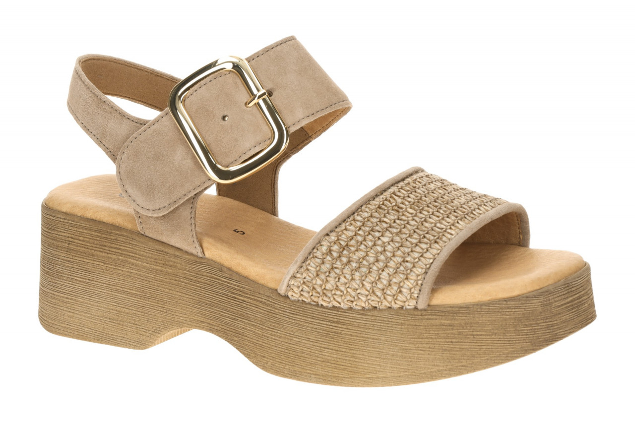 Gabor 84.526.44 Damen Sandalette Beige Sand Plateau Riemchen Sandalen