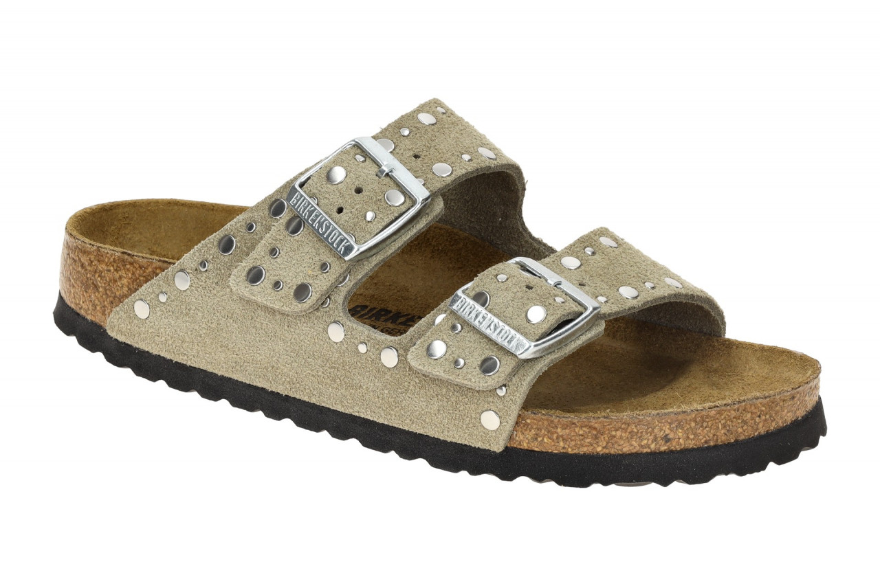 Birkenstock ARIZONA RIVET BORDER 1029390 grau - Pantolette f?r Damen