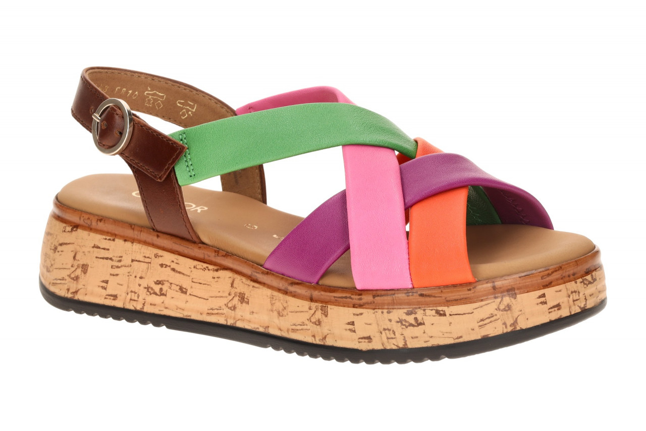 Gabor Damen Sandalette 82.743.25 Mehrfarbig - carrot / camel Plateau Sandalen