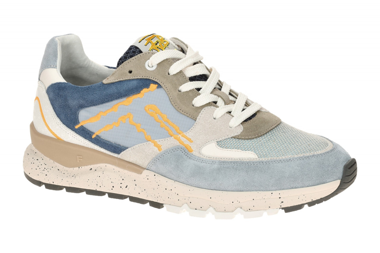 Floris van Bommel FvB 10243-42-02 Herren Sneakers light blue Velourleder Text...