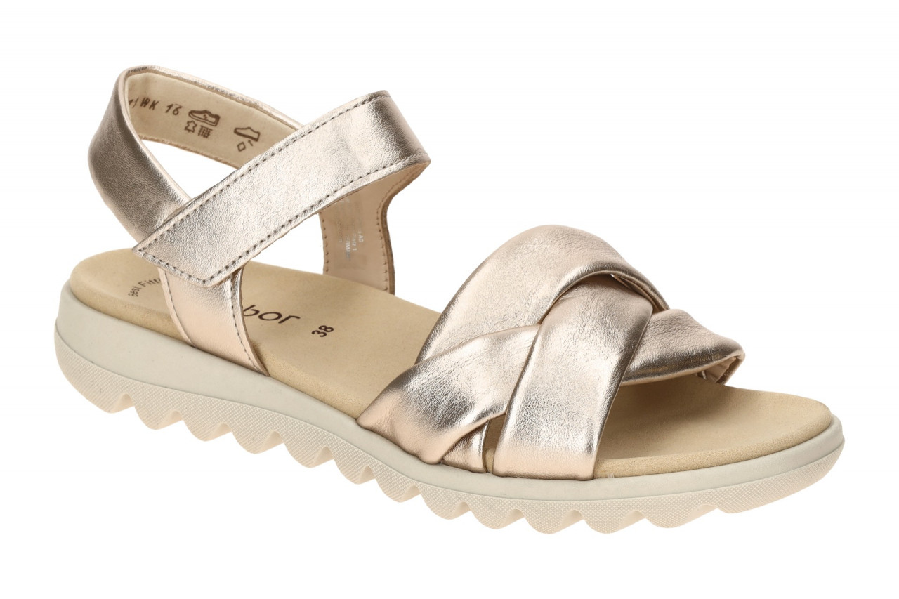Gabor 64.812 Sandalette Grau Puder - Best Fit Damen Riemchen Sandalen