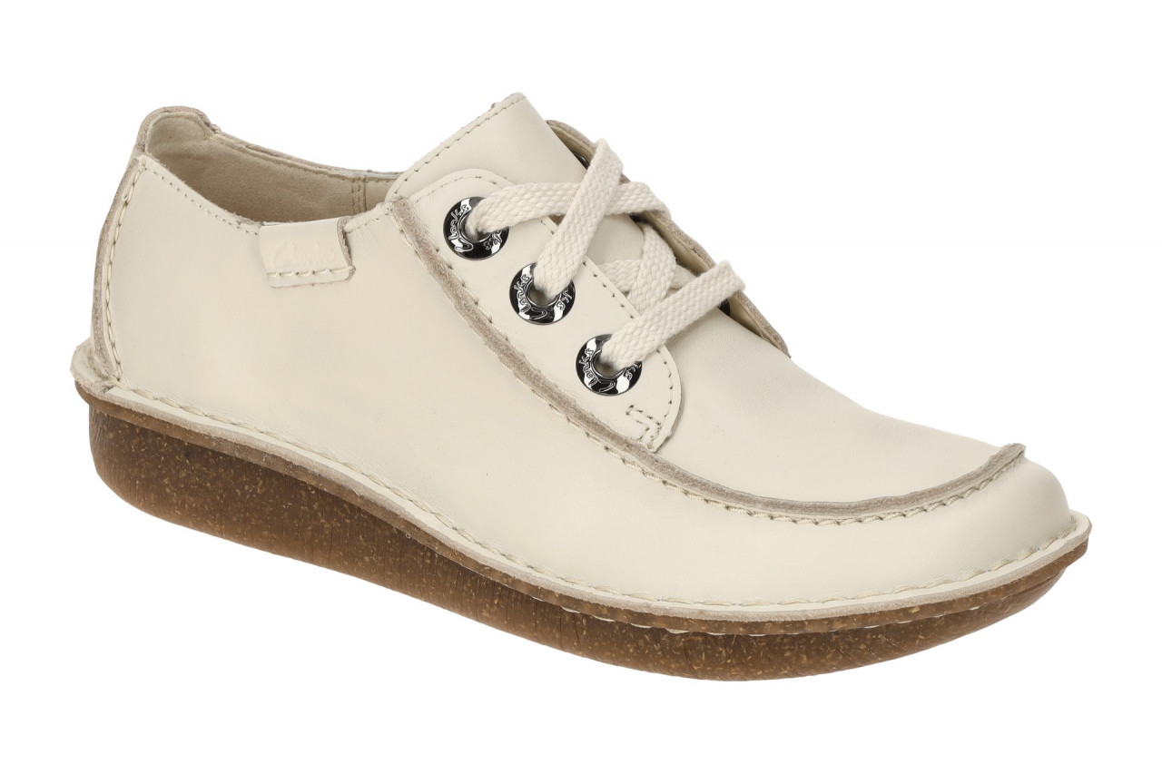 Clarks 26181433 4 Funny Dream Damenschuhe creme-wei? Leder Gummisohle bequem