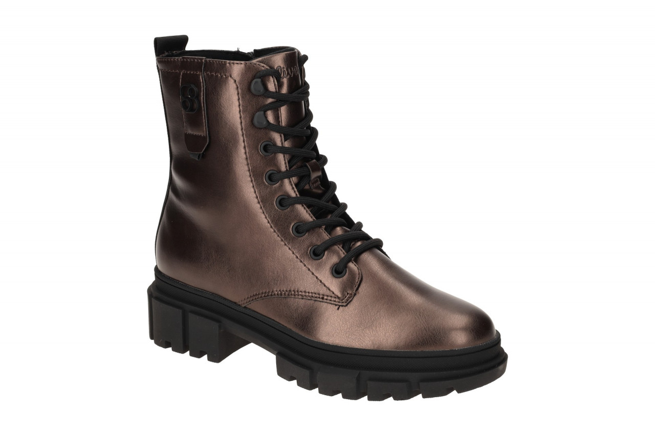 S.Oliver Damen Stiefeletten 5-25214-41 Braun broncemetal Bequeme Chunky Boots