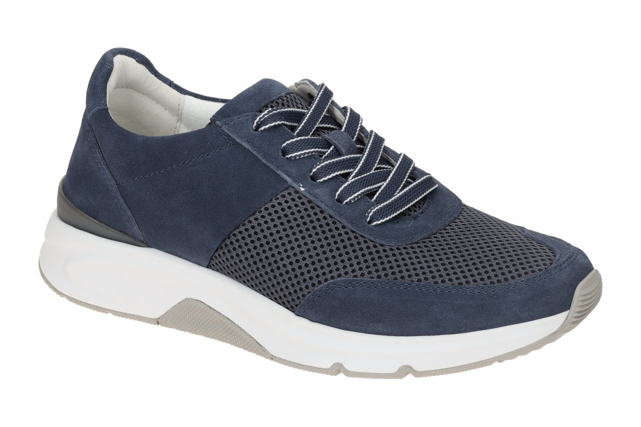 Gabor 86.897.16 ROLLINGSOFT Damenschuhe Blau Jeans Sneakers Wechselfu?bett