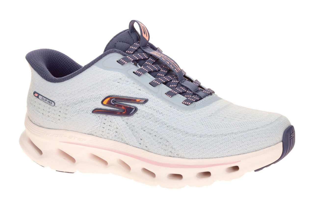 Skechers 125144 BLPK Damen Sneaker hands-free Slip Ins Blue/Pink Glide Step T...