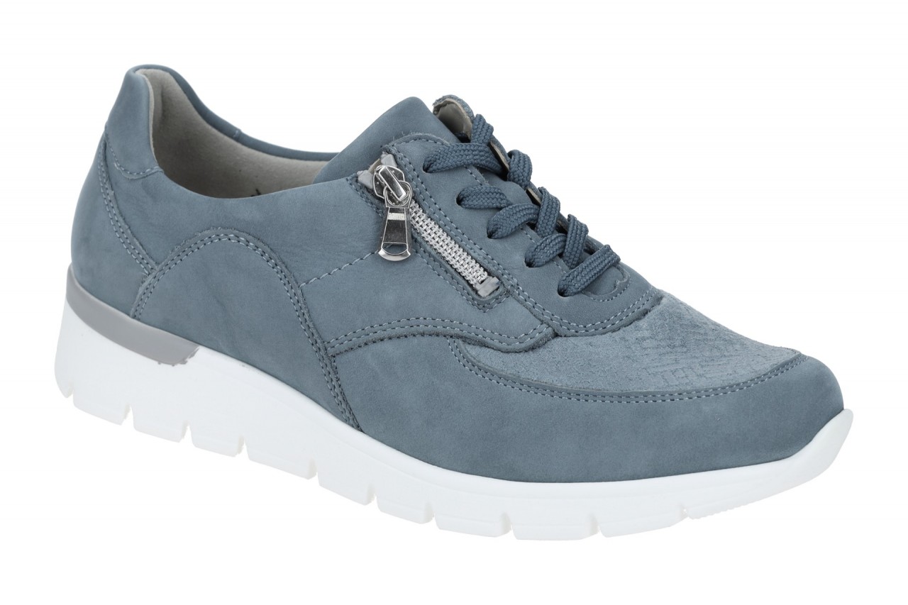 Waldl?ufer 626K02 K-RAMONA Damen Schn?r-Halbschuhe Blau Denim bequem OrthoTritt