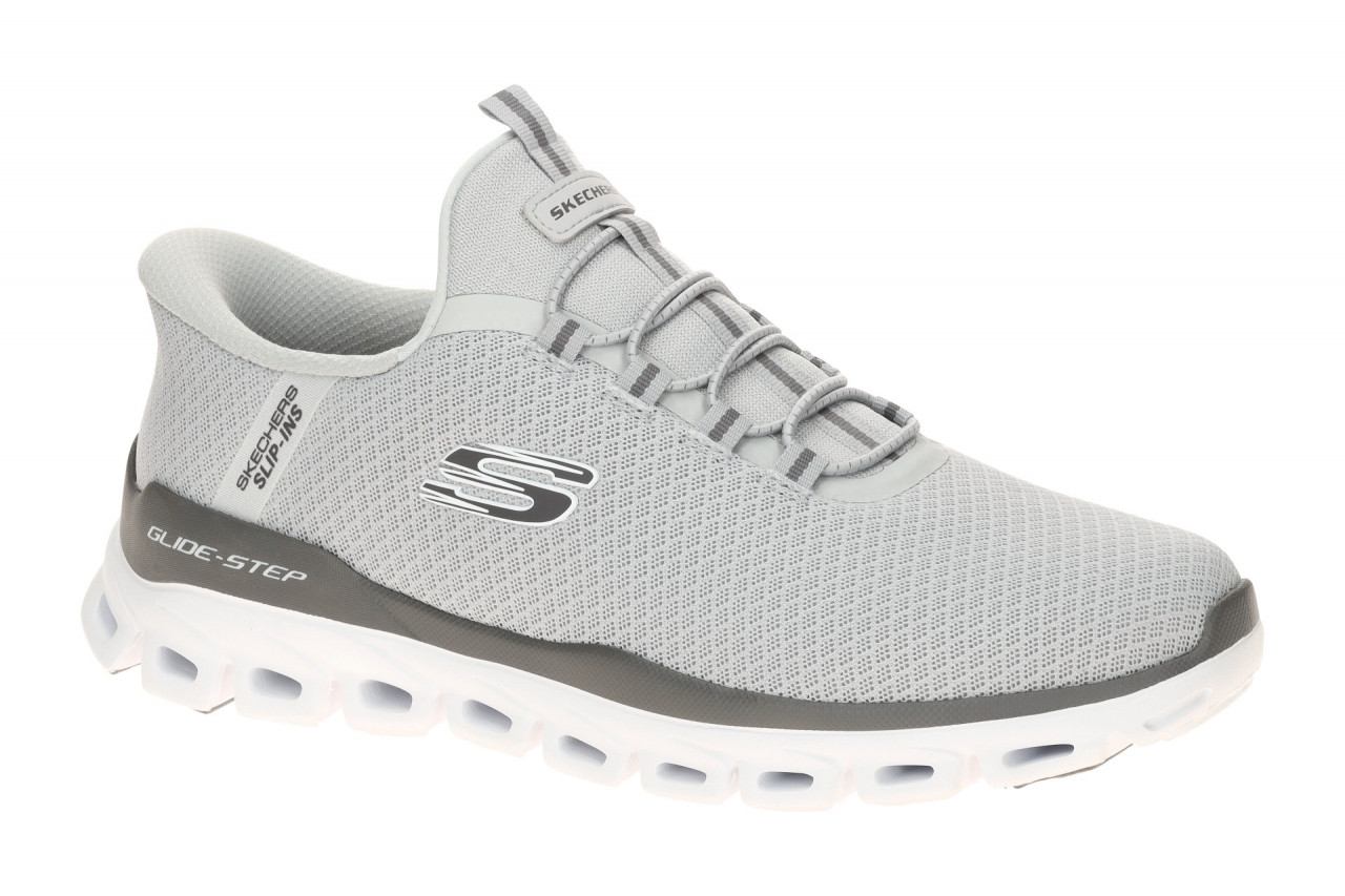 Skechers 233010 LTGY sportliche Herren Slipper light gray Air Cooled Memory Foam