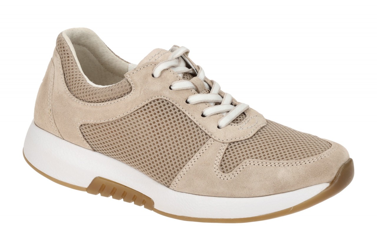 Gabor 86.946.43 ROLLINGSOFT Damenschuhe beige oasi Velourleder Mesh bequem