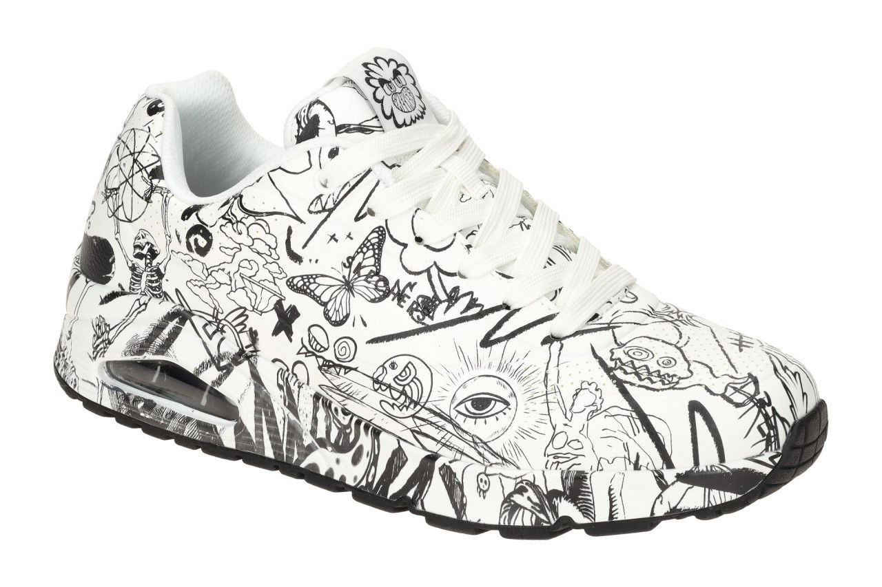 Skechers 183501 WBK UNO - PROCESS SKETCH Herren Sneakers Wei?/Schwarz