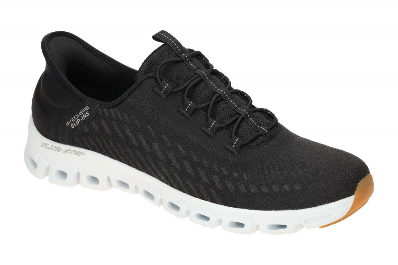 Skechers GLIDE STEP 104574 BKW schwarz - sportliche Slipper f?r Damen