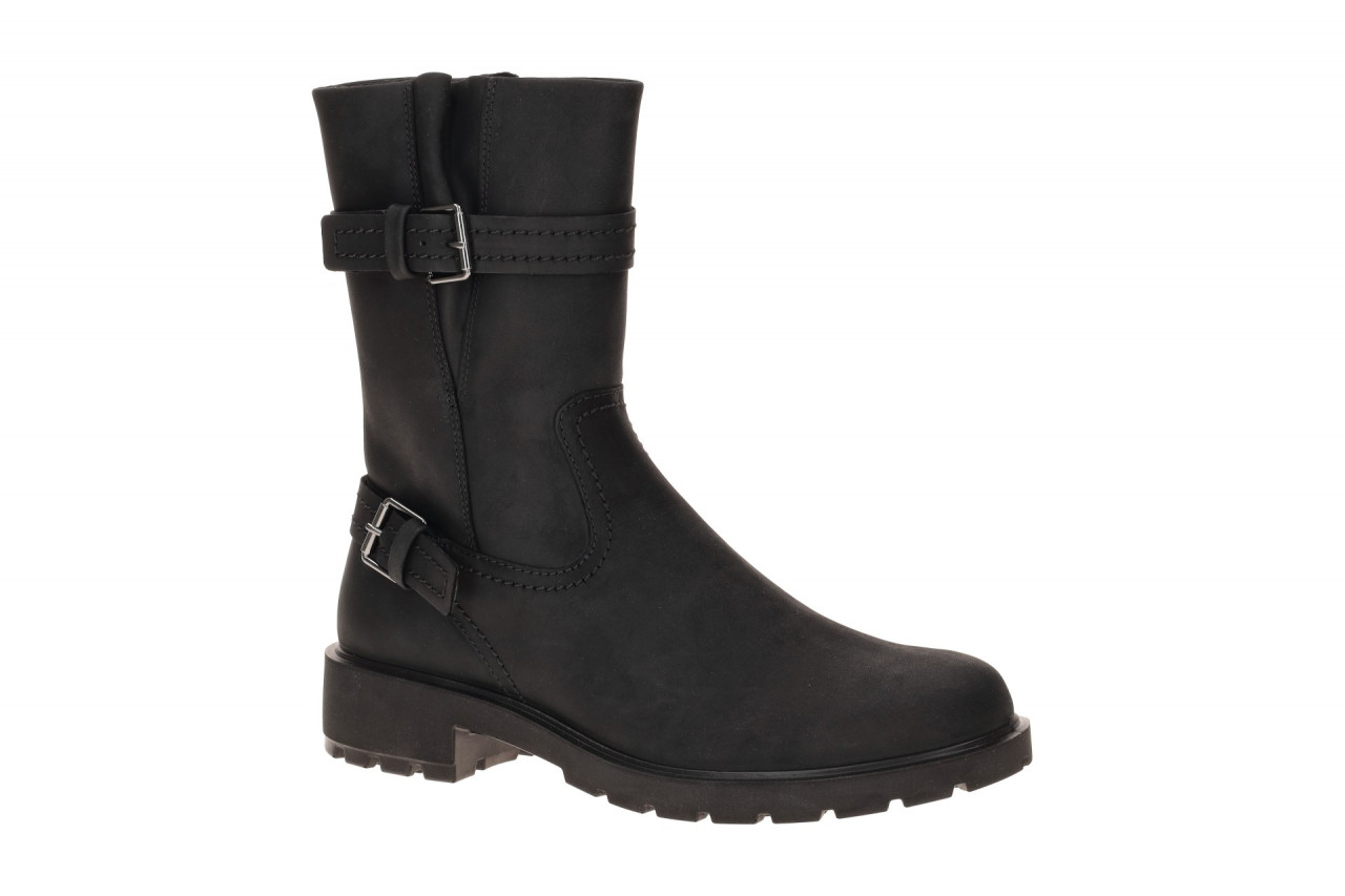 Ecco 23138302001 Biker Boot Damen Stiefelette Schwarz Fettleder Dual Fit