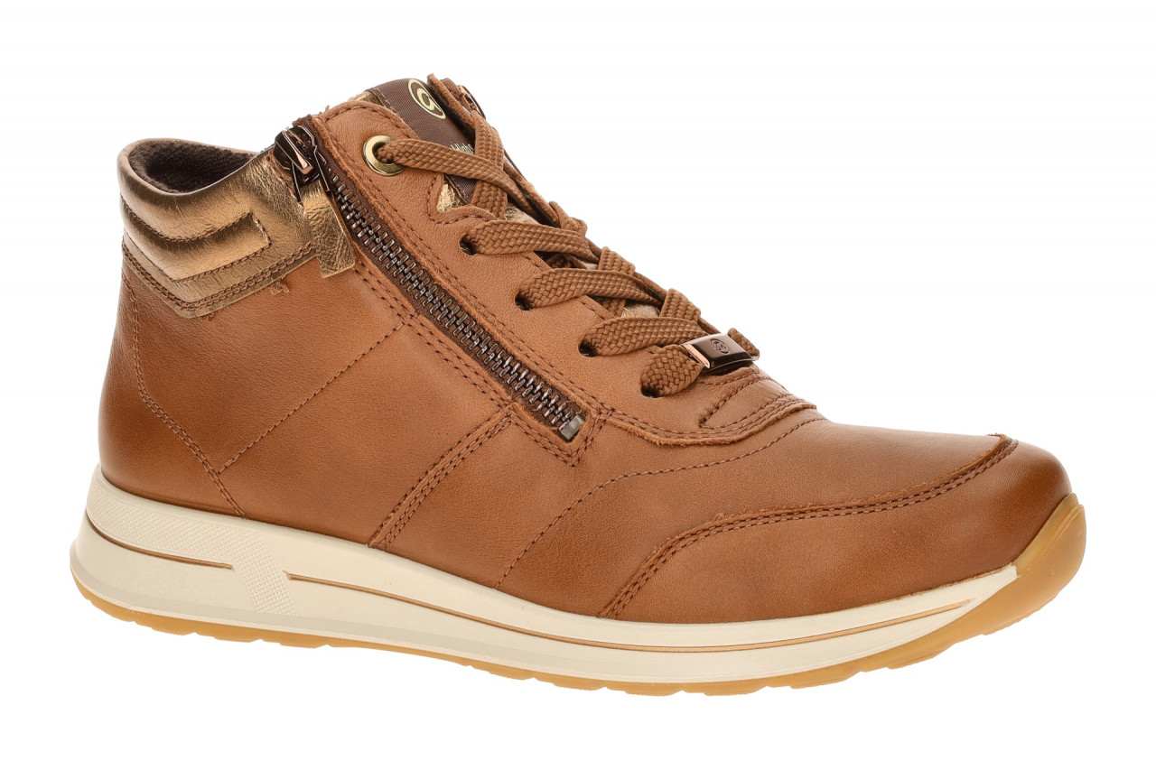 ara 1224808 45 OSAKA 2.0 Damen Halbschuhe cognac/whisky H-Weite Leder Textil ...