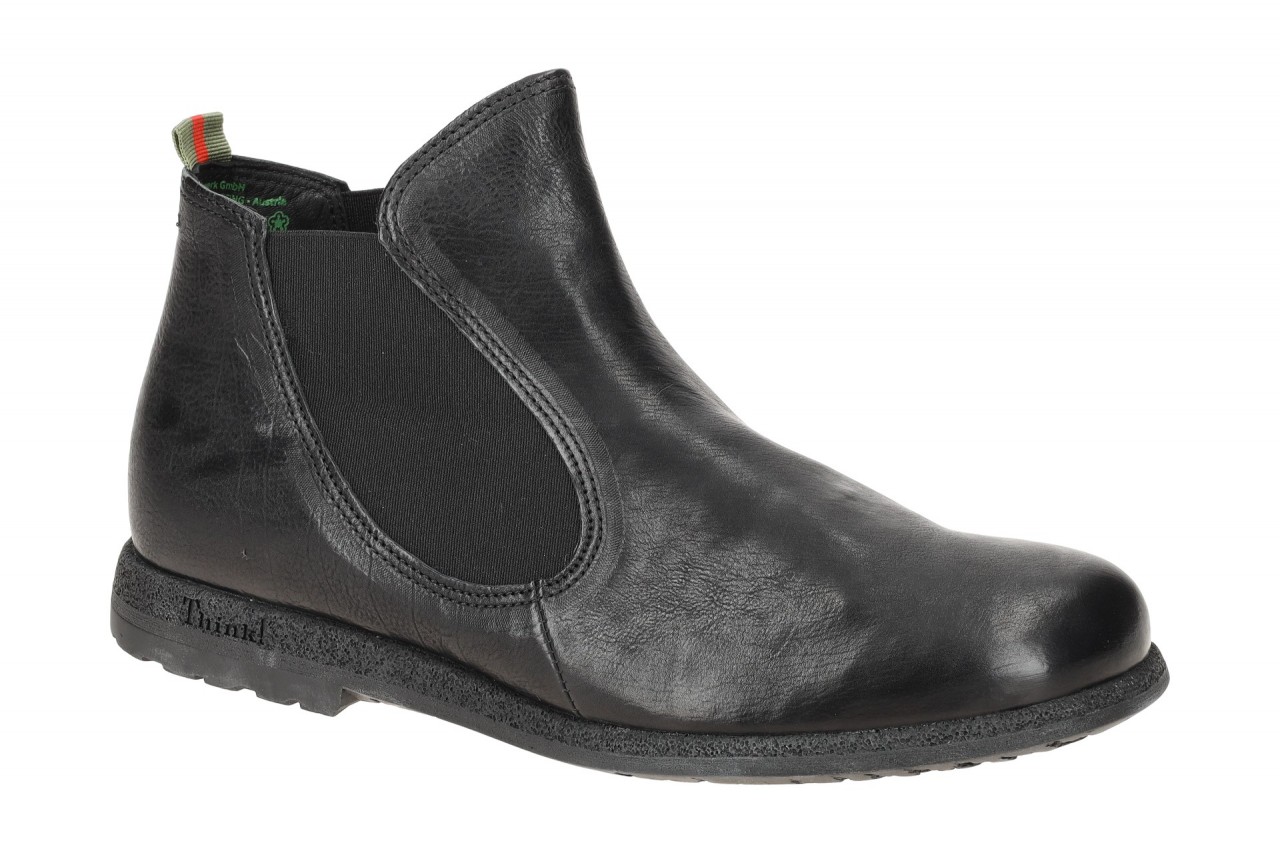 Think 865 Schwarz Damen Stiefeletten Echtleder Chelsea-Boots