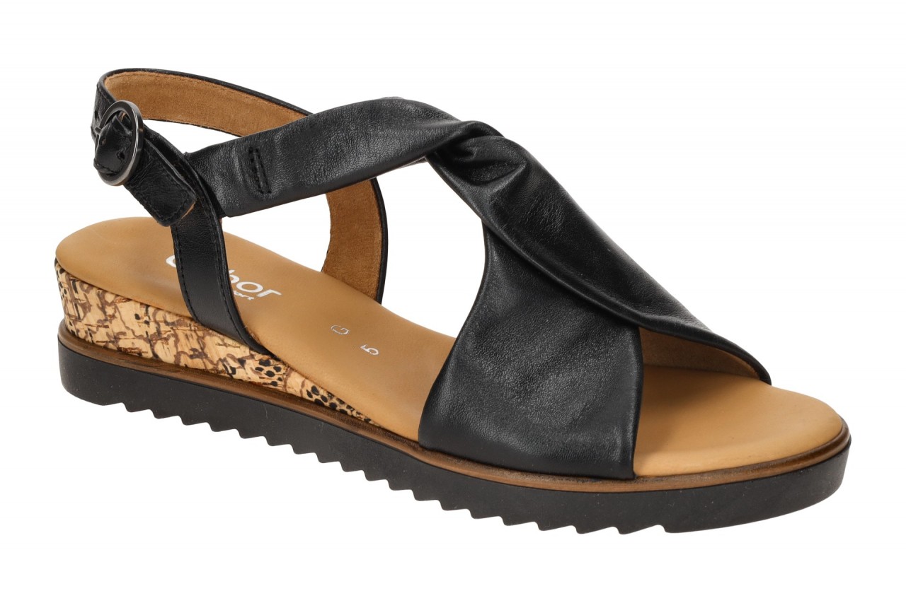 Gabor 82.751.27 Damen Sandalette Schwarz KorkTS Keilabsatz