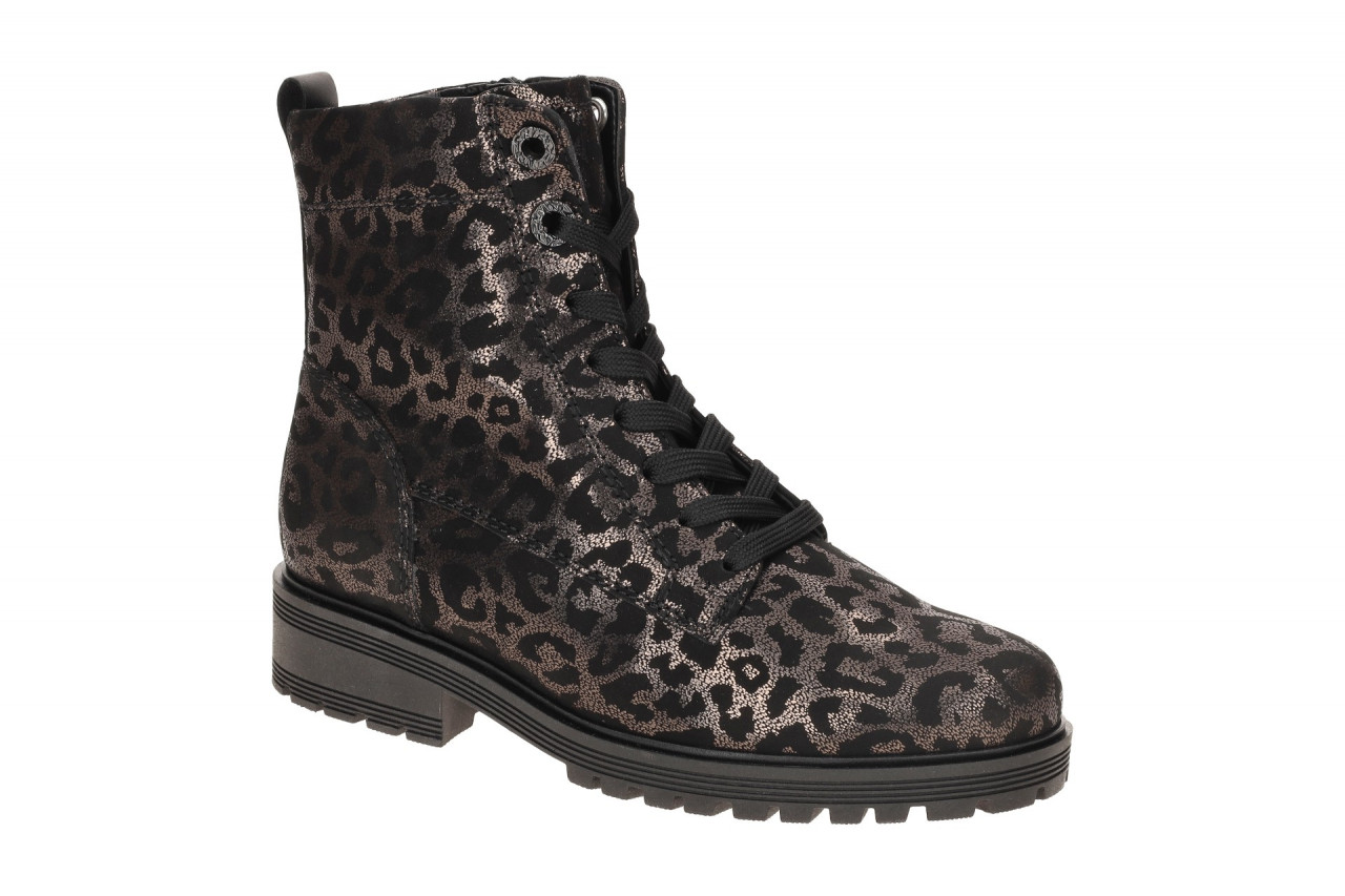 Gabor Damen Stiefeletten 72.765.67 Leo-Muster rame/schwarz Blockabsatz