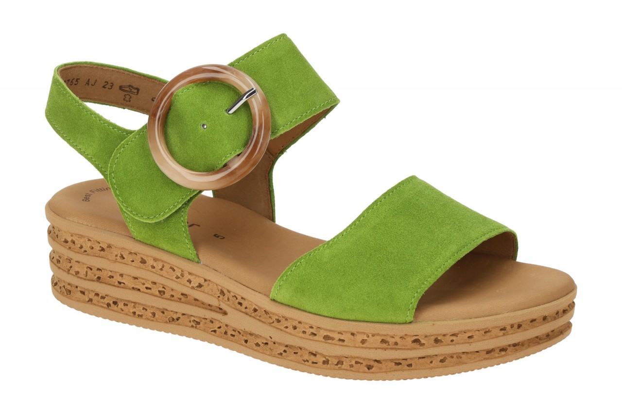 Gabor 64.550.14 gr?n - Riemchen Sandale f?r Damen