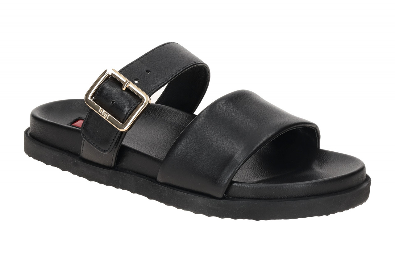 H?gl 0830 Schwarz Doppelriemen Pantoletten - bequeme Damenschuhe