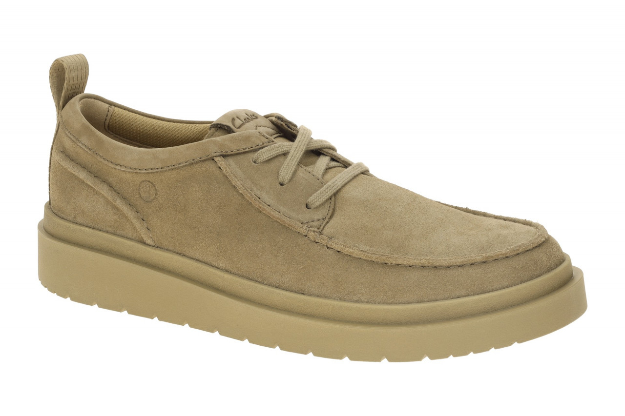 Clarks 26186452 7 POLDEN MOC Herrenschuhe Gr?n Dark Sand Bequeme Schn?r Halbs...
