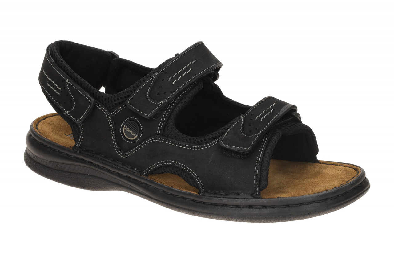Josef Seibel Herren Sandale 10236 FRANKLYN Schwarz Nubuck Klettverschluss
