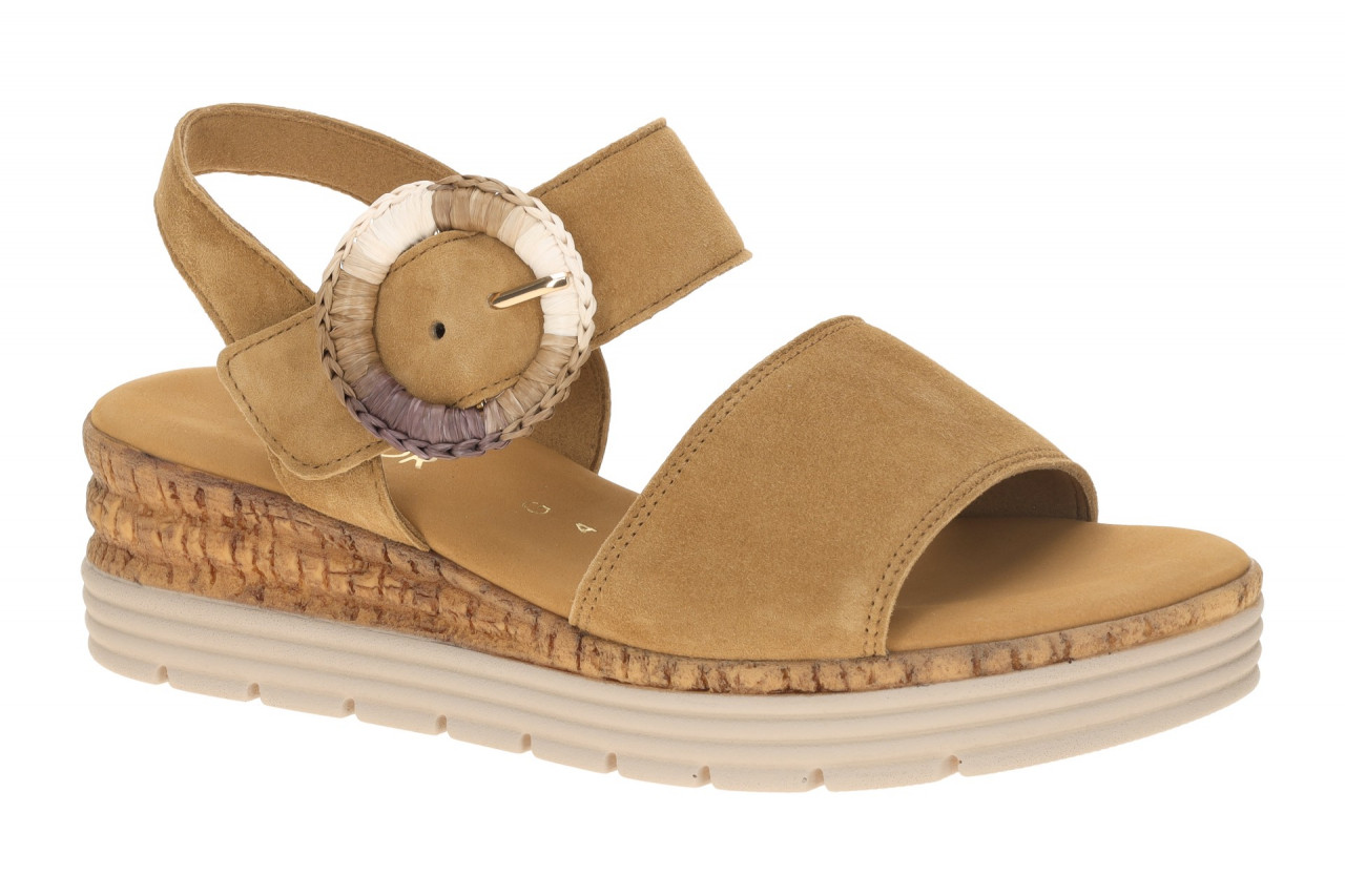 Gabor 82.706 Damen Sandalette Riemchen Sandalen Braun Sattel Keilabsatz