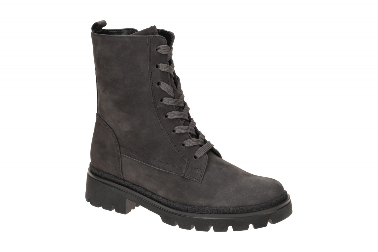 Gabor 72.745 Damen Stiefeletten Grau Pepper, LaceUp Boots, Nubuk-Leder