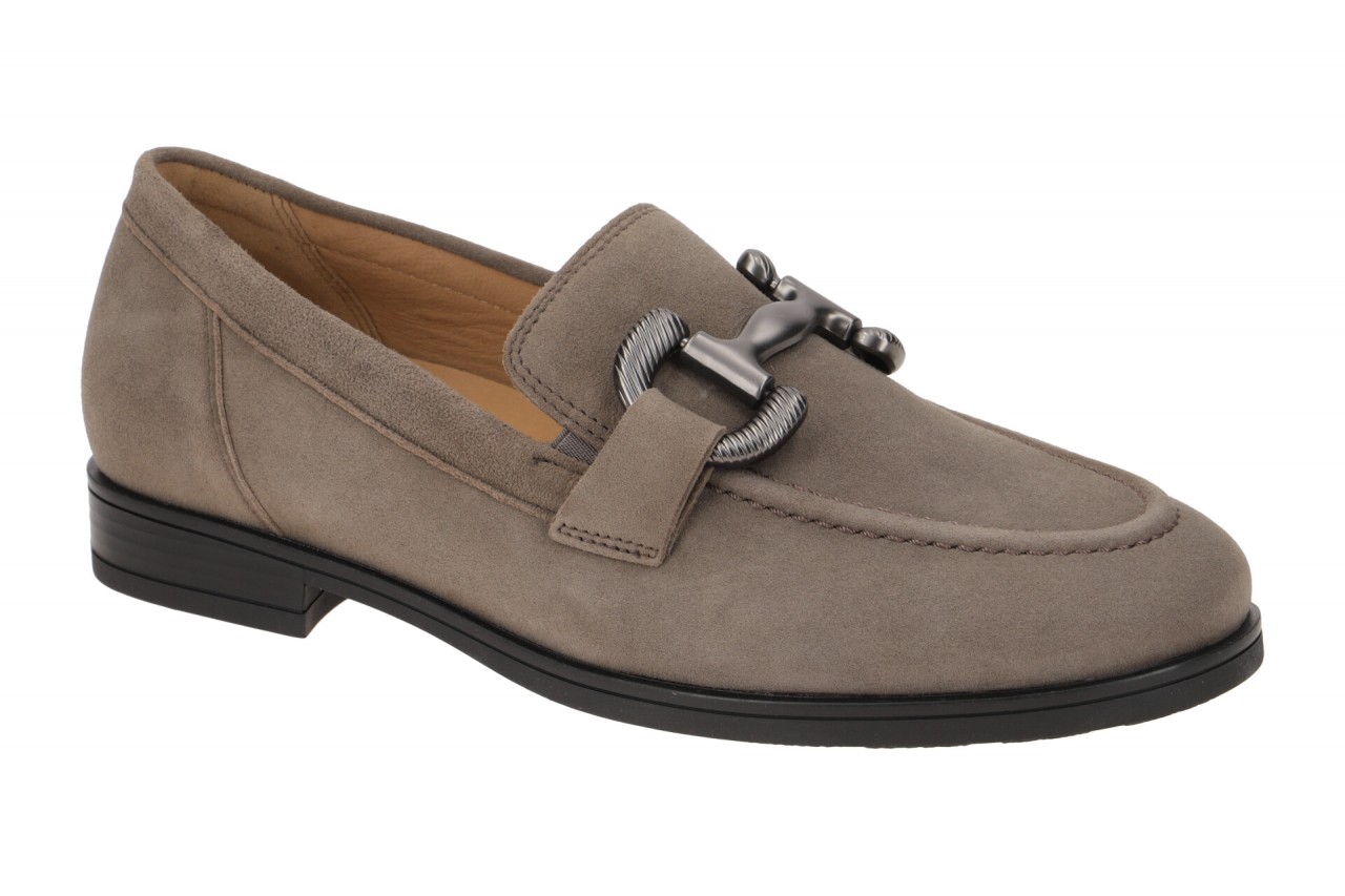 Gabor 32.422.20 FLORENZ Damenschuhe grau Slipper Velour Gummisohle