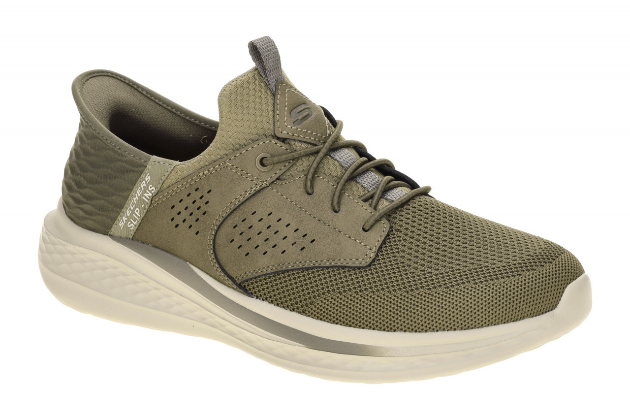 Skechers SLADE 210889 KHK dunkel-gr?n - Slipper f?r Herren