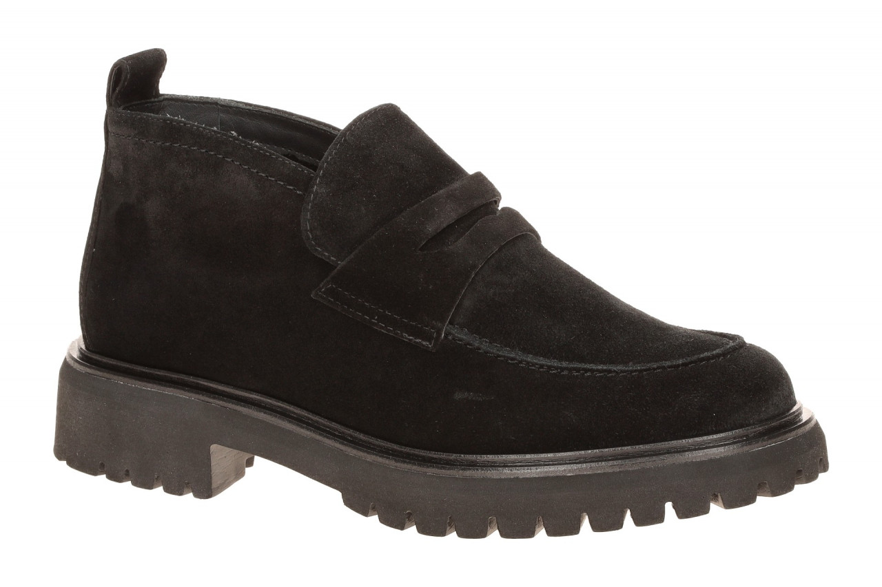 Paul Green Damen Slipper 8344-004 Schwarz Veloursleder Warmfutter EVA Plateau