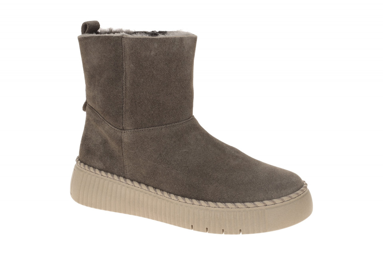 Gabor 73.542 Damen Stiefeletten Grau Mohair Lammfell Keilabsatz Bequeme Schuhe
