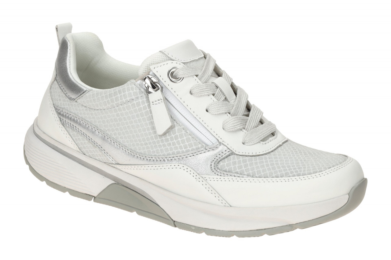 Gabor 66.877.60 ROLLINGSOFT Damenschuhe wei?/silber bequeme Halbschuhe