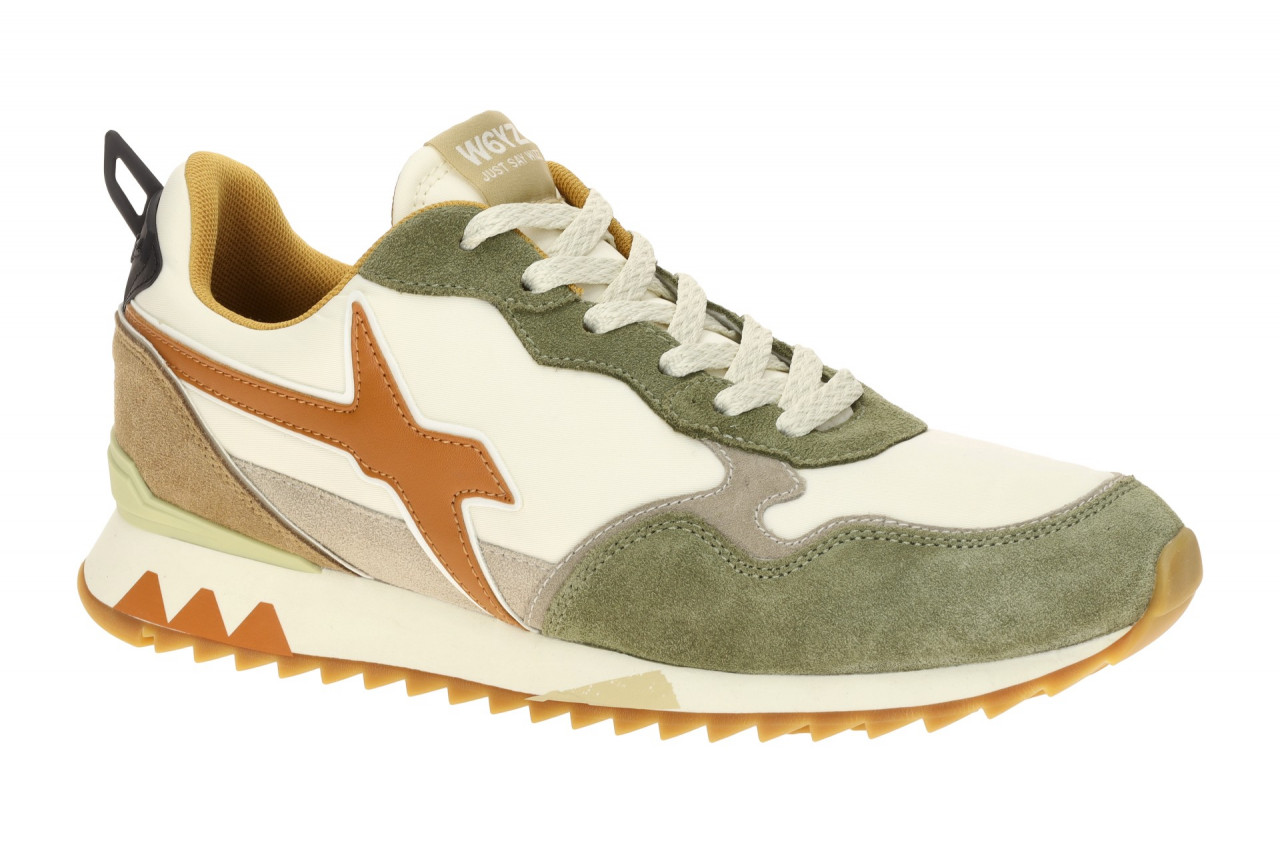 W6YZ 001 2013560_A1 JET Herren Sneaker Gr?n militare/beige/orange