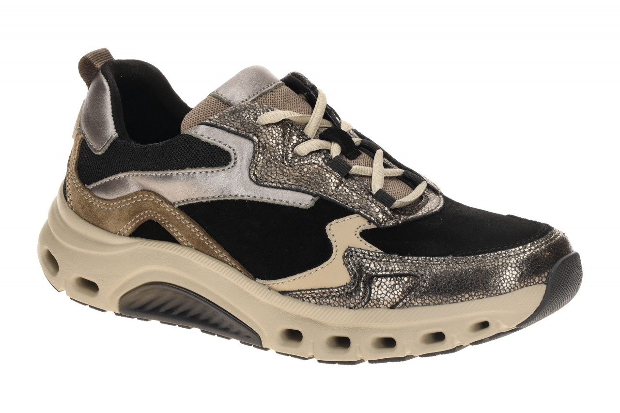 Gabor 76.986.23 ROLLINGSOFT Damen-Sneaker schwarz/mocca/desert k. bequem mit ...