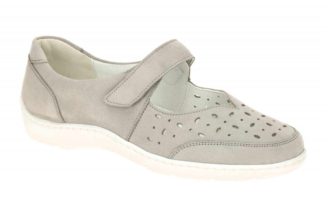 Waldl?ufer 496325 HENNI Damenschuhe Ballerina Mary Jane grau stein bequemes E...