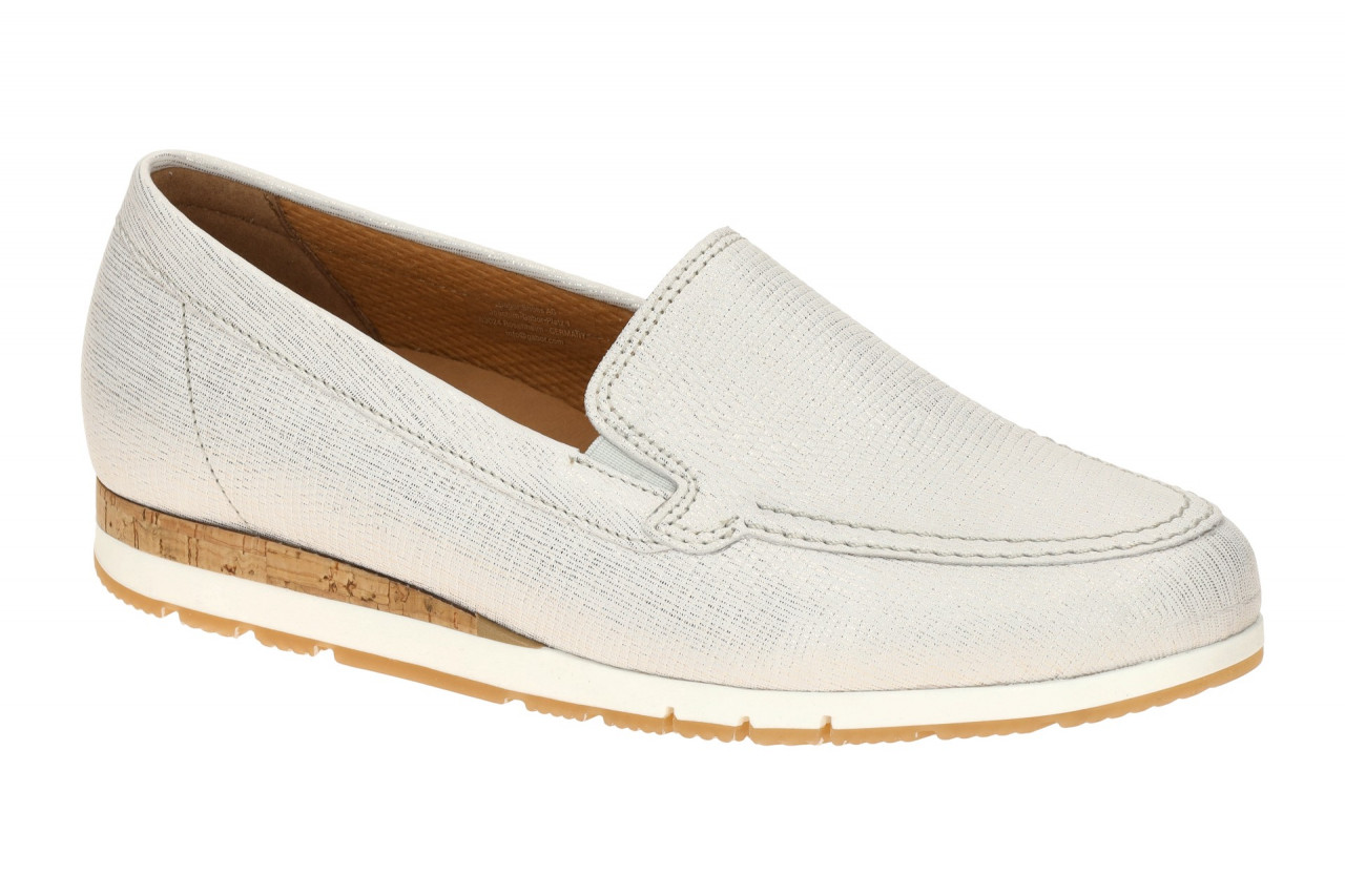 Gabor 82.414.80 Damenschuhe Slipper Halbschuhe Grau Bianco Oro Echtleder bequem