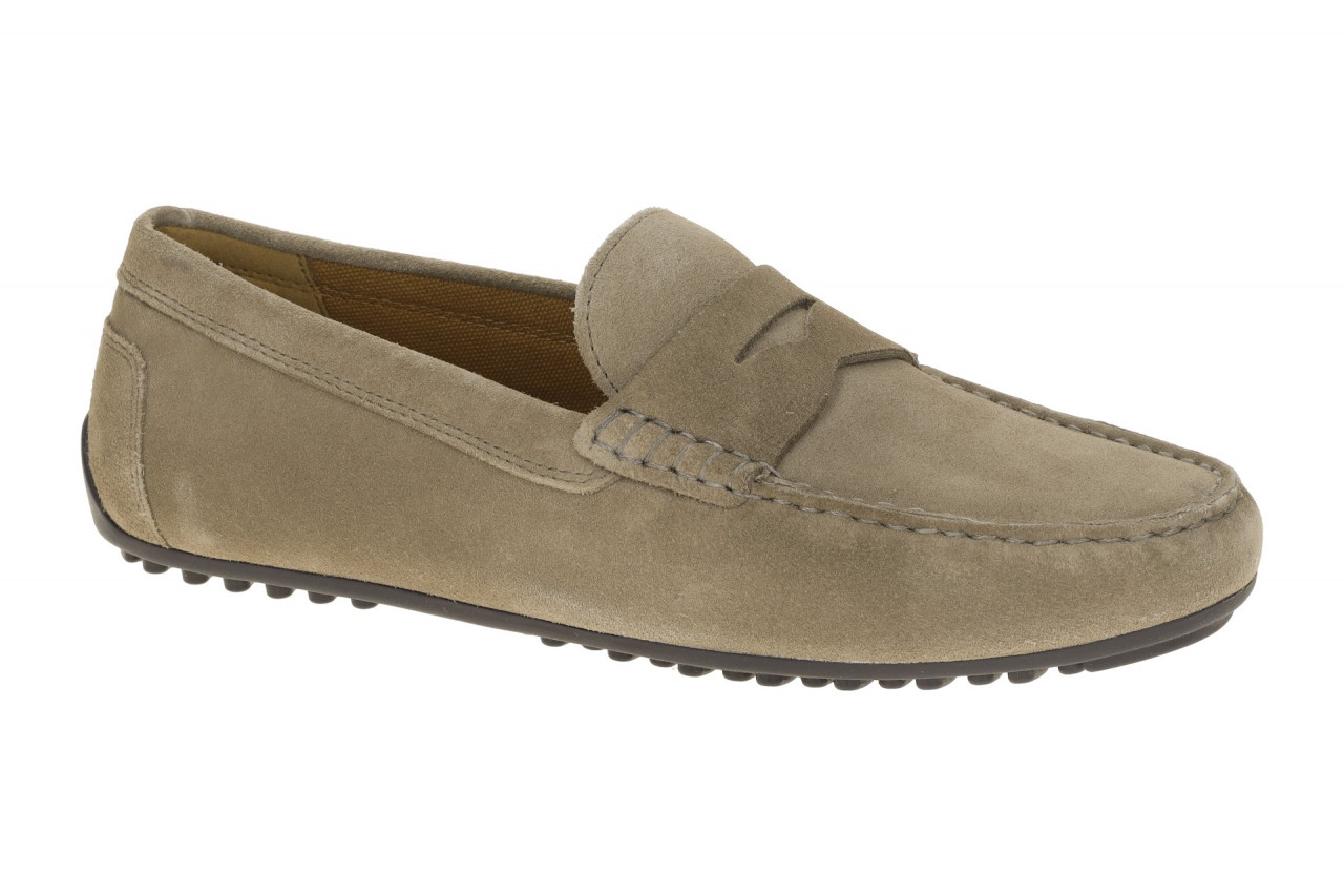 Geox U653KB ISTRIA Herren Mokassin Slipper Grau Dove Grey Echtleder Gummisohl...