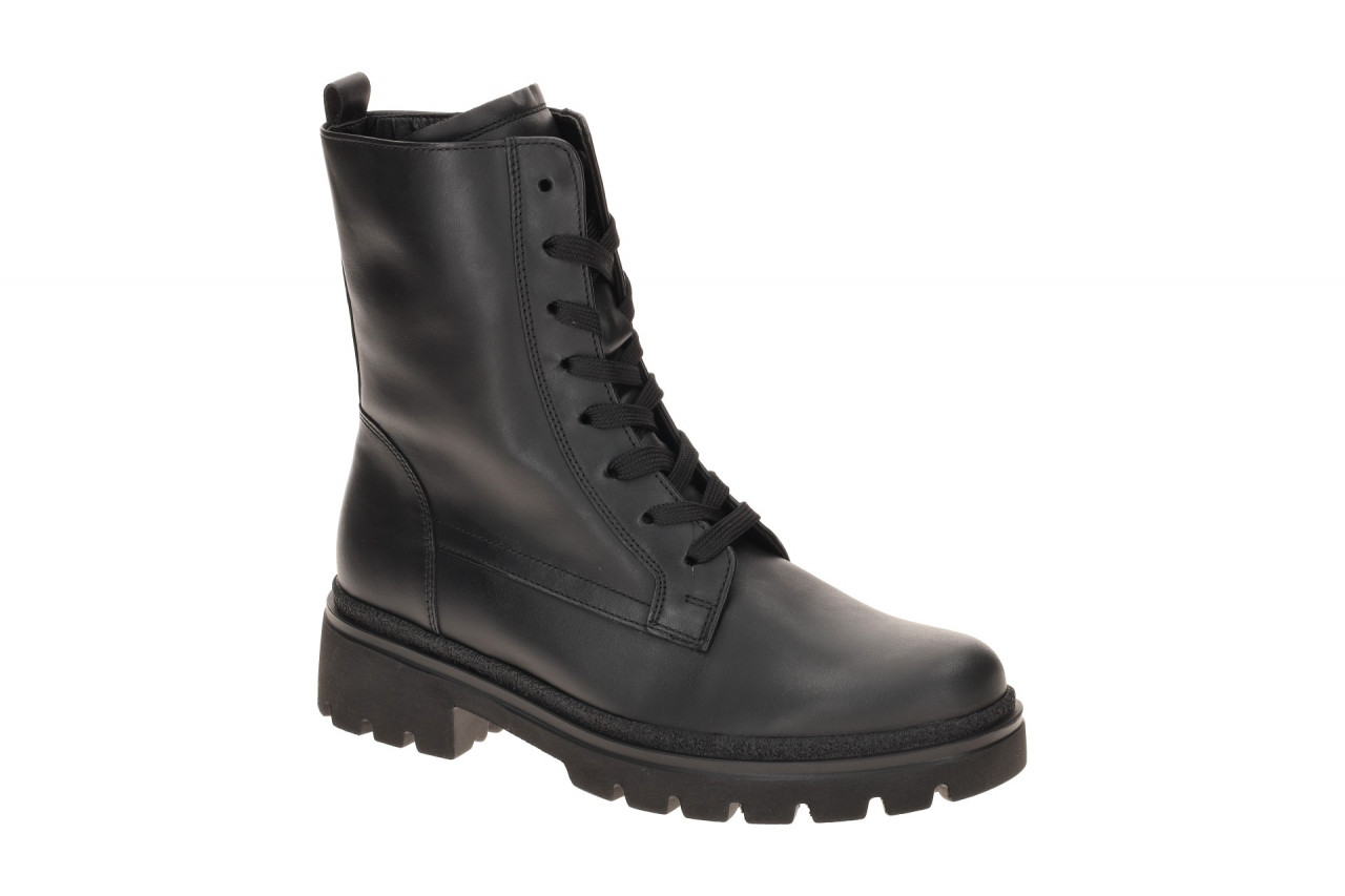 Gabor Damen Stiefeletten 72.745.57 Schwarz Echtleder LaceUp Boots