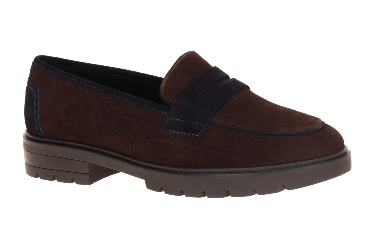 ara 12-11229 03 CAMBRIDGE Damen Slipper Loafer dunkelbraun/dunkelblau - High ...
