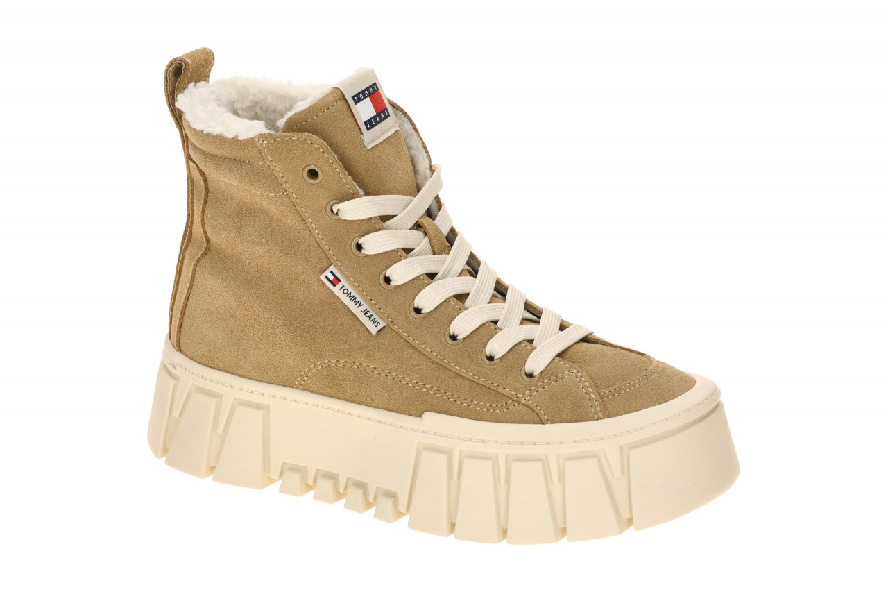 Tommy Hilfiger VULC FLATFORM WL EN02894 RBH hell-braun - sportliche Stiefelet...