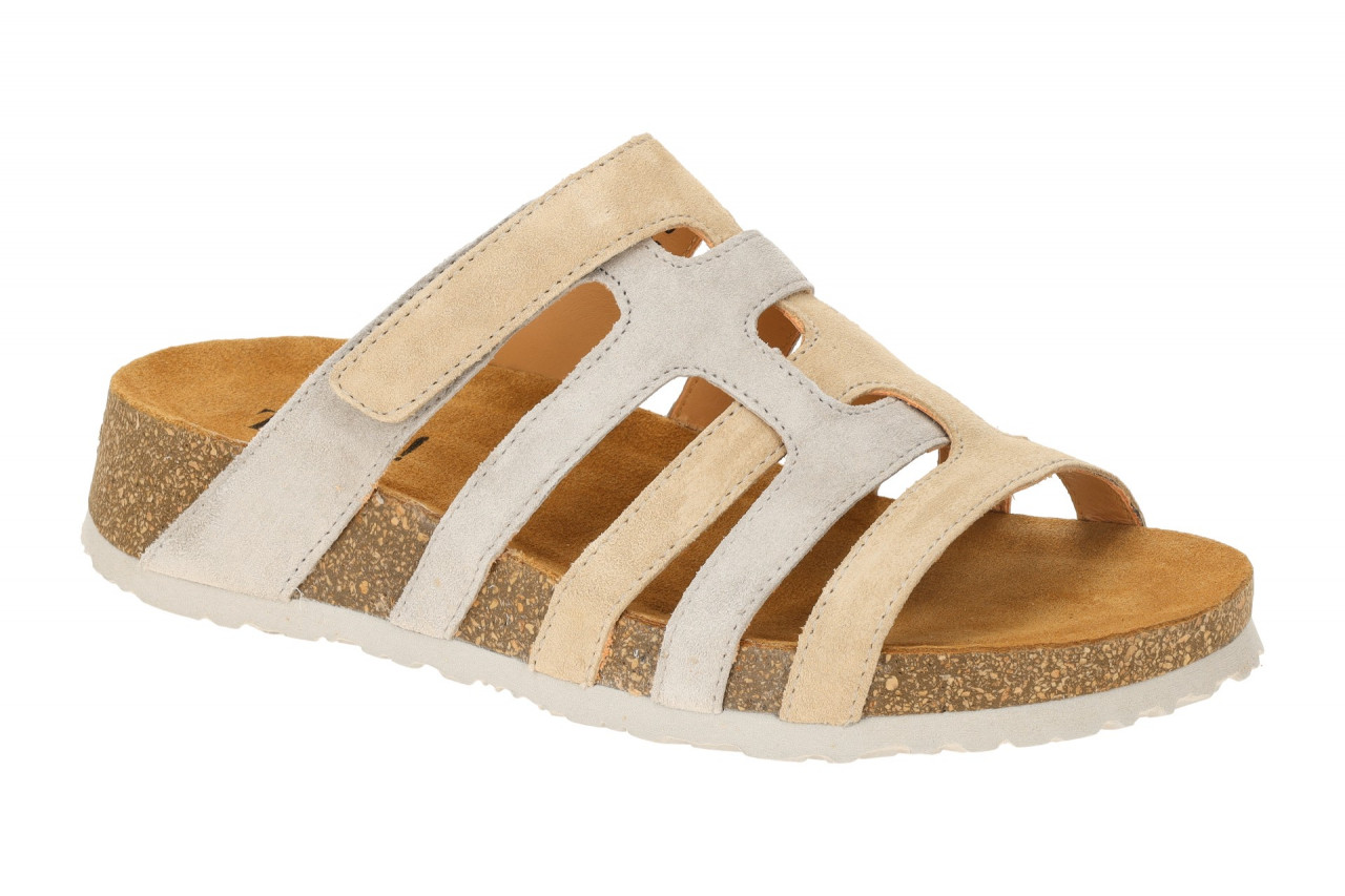 Think 1152 KOAK Damen Pantoletten Grau Iced Coffee Komfort Fu?bett Echtleder