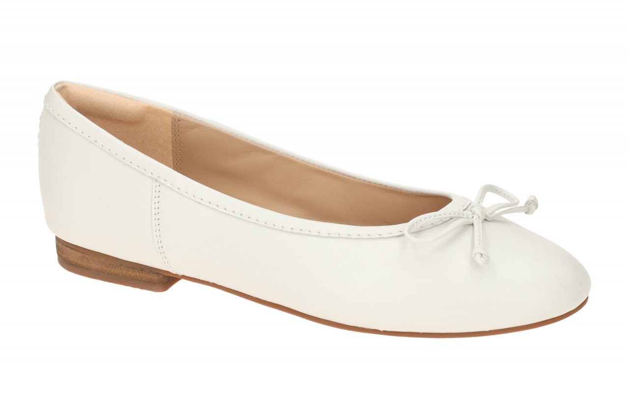 Clarks 26176378 4 FAWNA LILY Damen Ballerinas wei? Glattleder Gummisohle