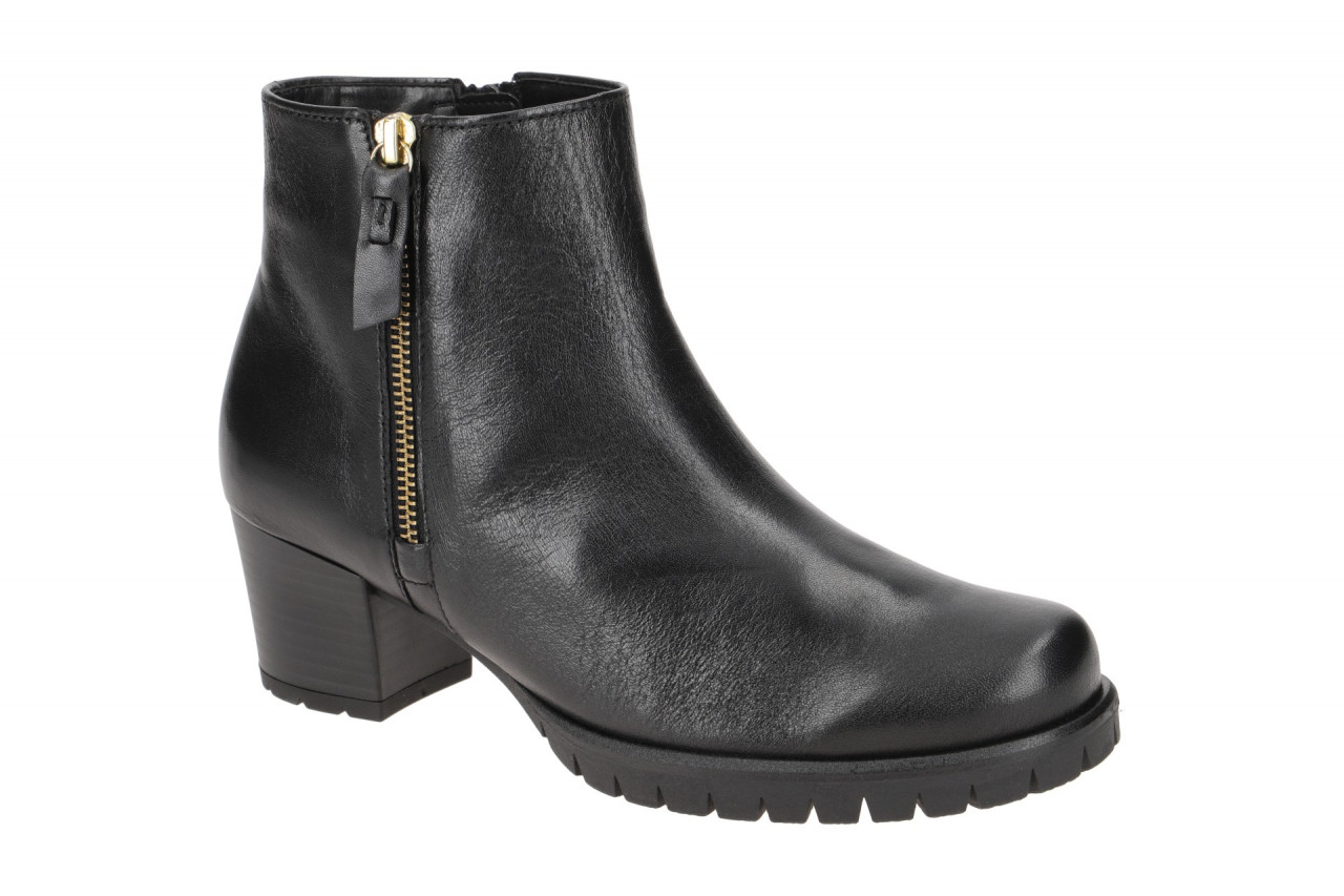 Gabor 36.653 Damen Stiefeletten ATHEN schwarz (gold) mit robustem Profilabsatz
