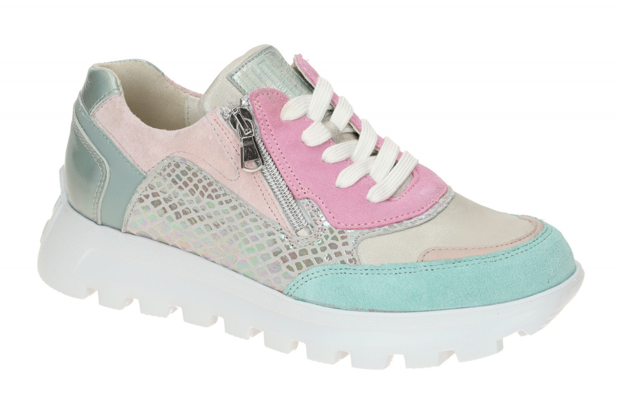 Waldl?ufer 993004 H-AJALA Damenschuhe rosa/gr?n/beige/multi - bequeme Schn?r-...