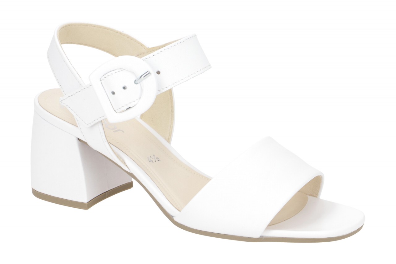 Gabor 61.710.21 Damen Sandalette wei? - Riemchen Sandalen mit Blockabsatz