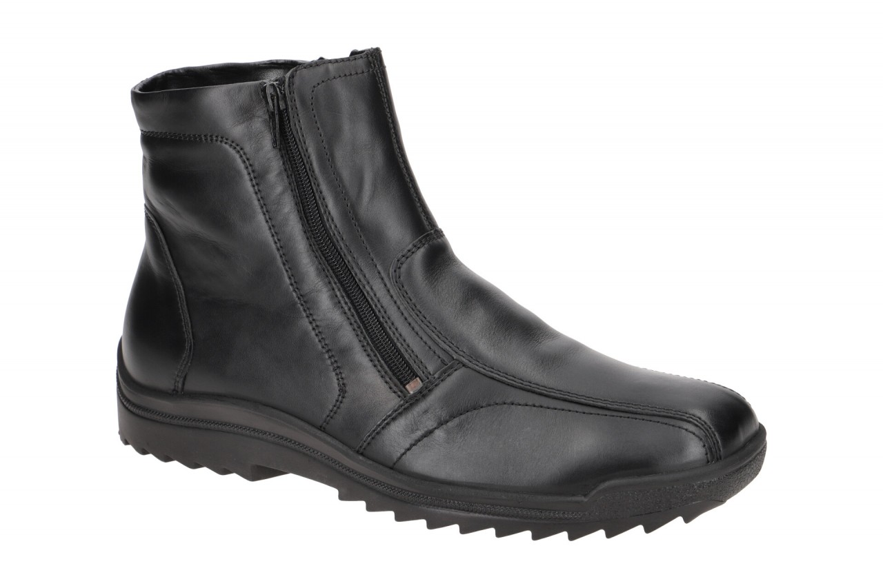 Waldl?ufer 483902 Herren Winterstiefelette schwarz mit Lammfell-Futter