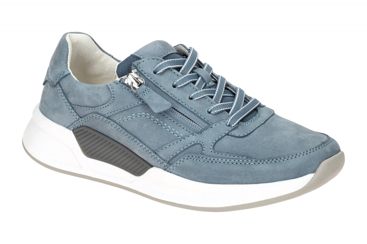 Gabor 86.958.26 ROLLINGSOFT Damen Sneaker heaven blau leicht mit Echtleder